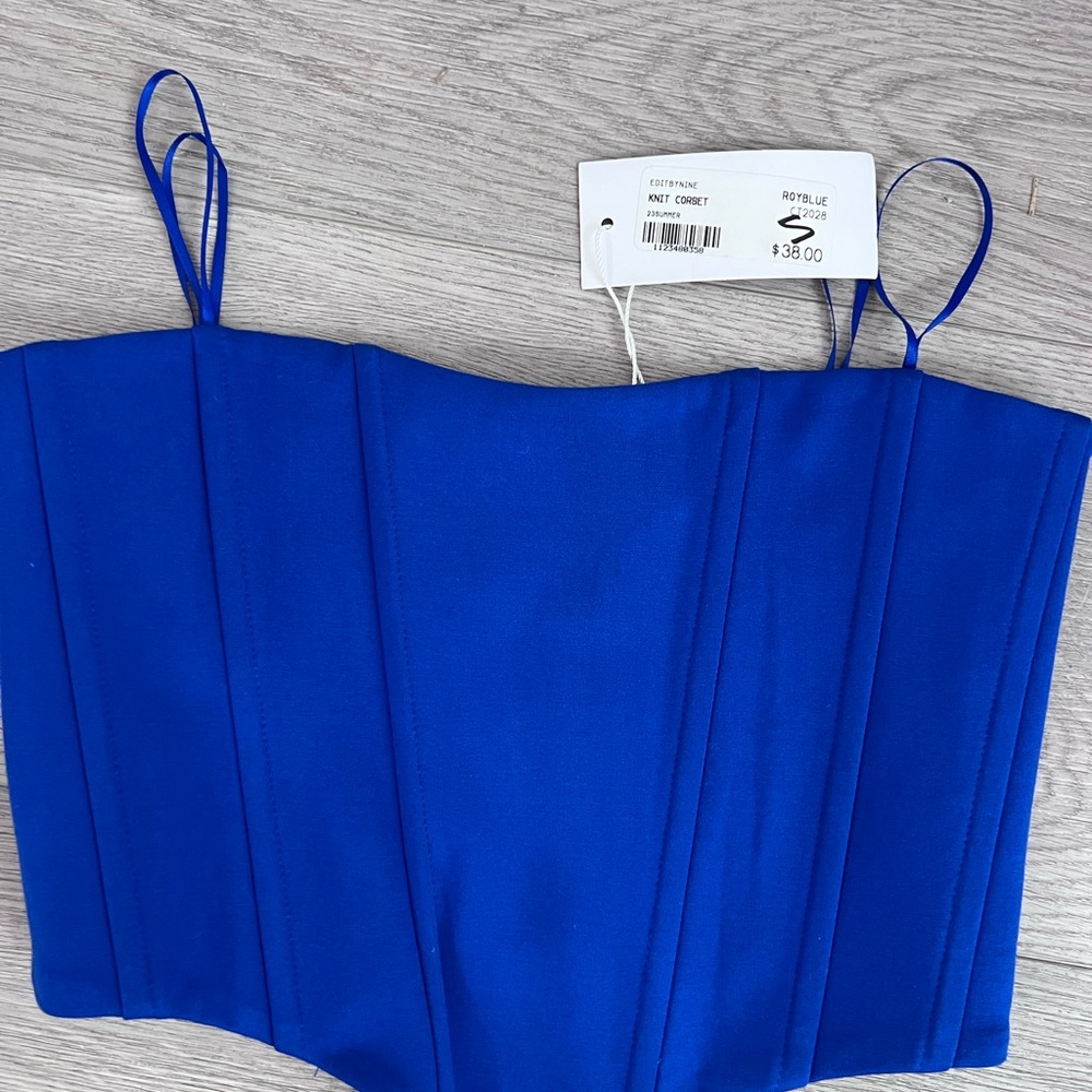 NWT | Editbynine Royal Blue Knit Corset, Size S